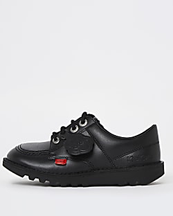 Girls black Kickers lace up shoes