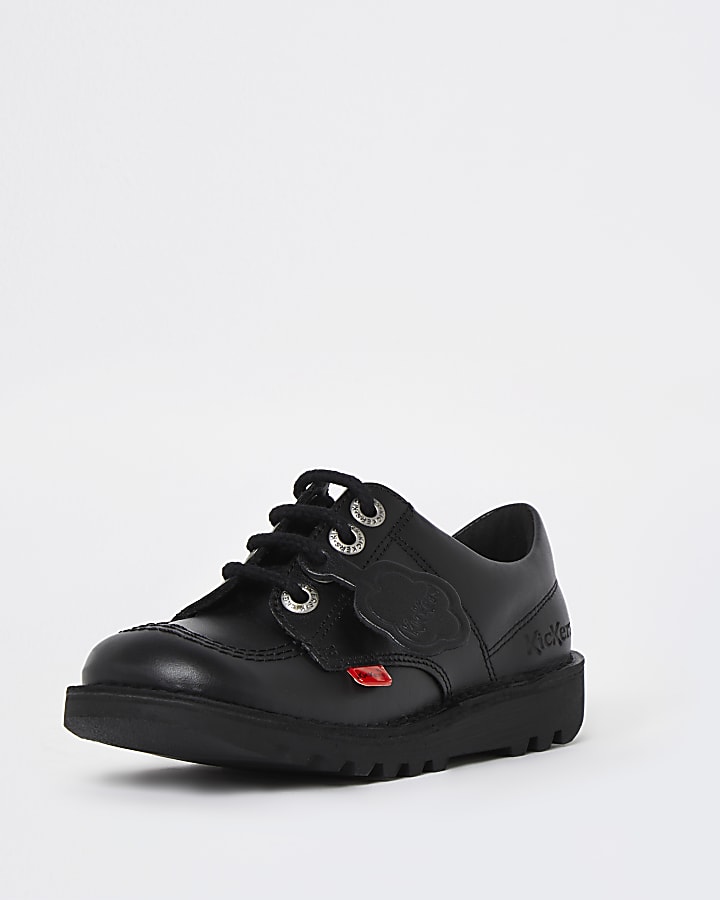 Girls black Kickers lace up shoes