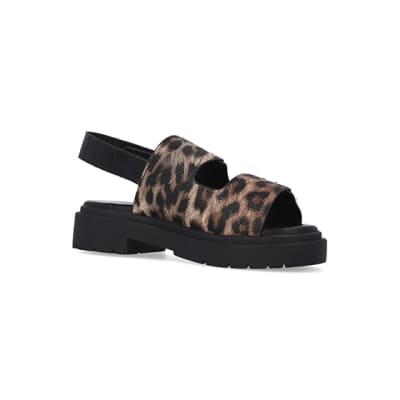 leopard print chunky sandals