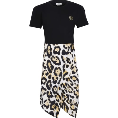 black and yellow leopard print dress