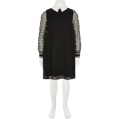 river island girls black dress