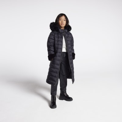 Girls longline store padded coat