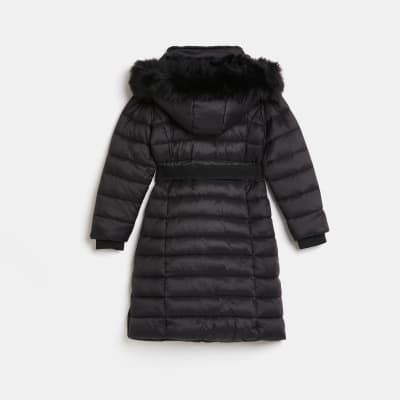 black longline winter coat