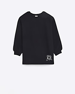 Girls black longline sweatshirt