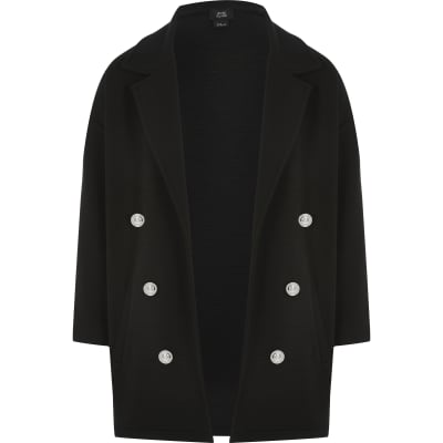 Girls black military blazer