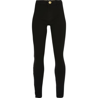 River Island Molly Mid Rise Coated Denim Jegging - Black