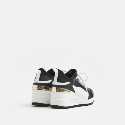 black wedge trainers river island