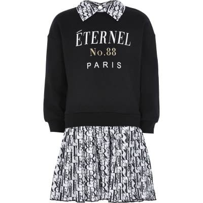 river island girls black dress