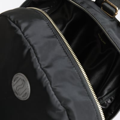 Girls black nylon backpack River Island
