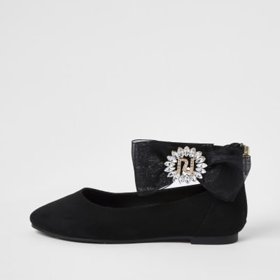 girls black ballerina shoes