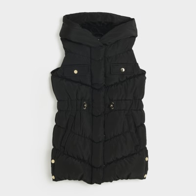 River island black gilet on sale