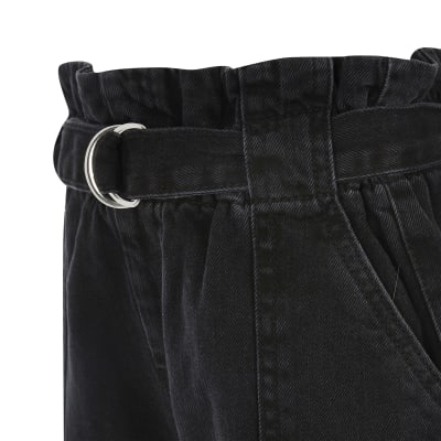 black paperbag waist jeans