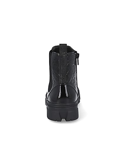 360 degree animation of product Girls black patent boots frame-8