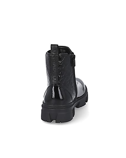 360 degree animation of product Girls black patent boots frame-9