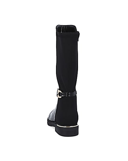 360 degree animation of product Girls black patent trim tall boot frame-8