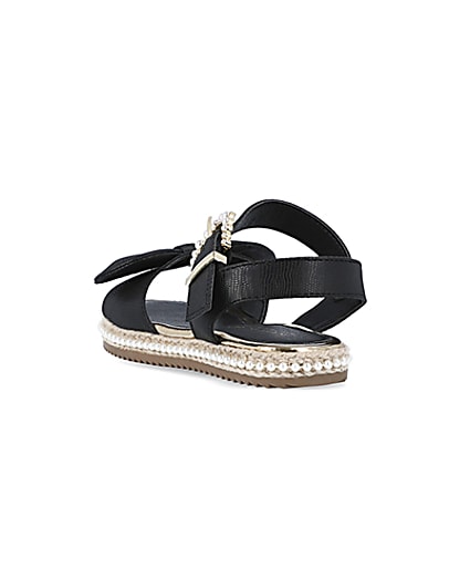360 degree animation of product Girls black Pearl Embellished Sandals frame-7