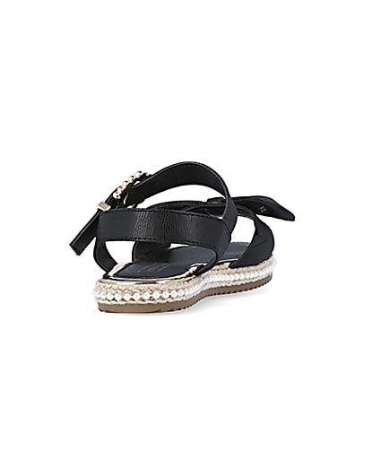 360 degree animation of product Girls black Pearl Embellished Sandals frame-10