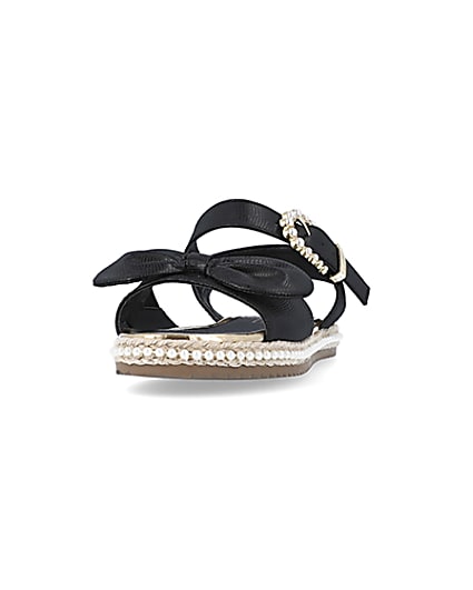 360 degree animation of product Girls black Pearl Embellished Sandals frame-22