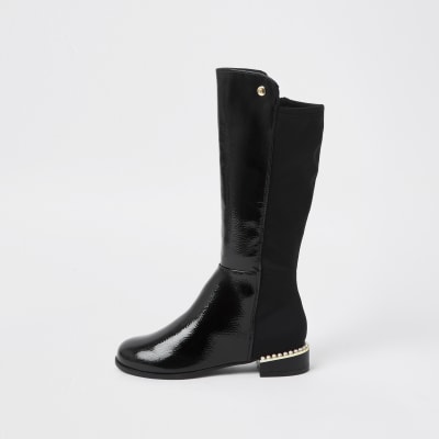 girls black high boots