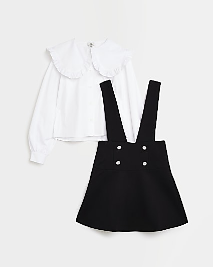 Girls black pinny dress outfit