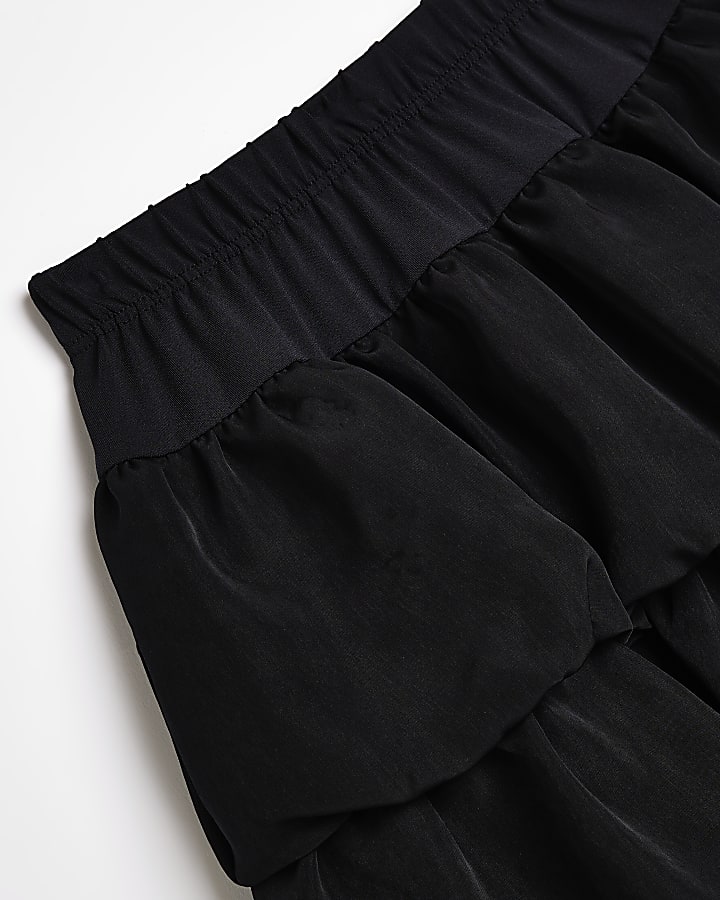 Girls black puff ball skirt