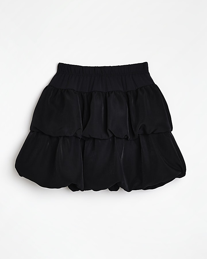 Girls black puff ball skirt