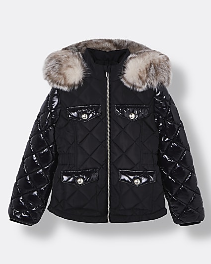 New Girls Black Parka Full Length School Winter Jacket Coat Age 7 8 10 11 12 13 