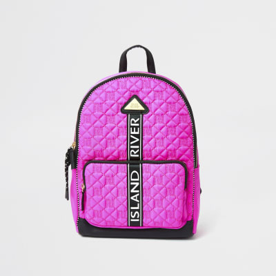 girls black ri monogram backpack