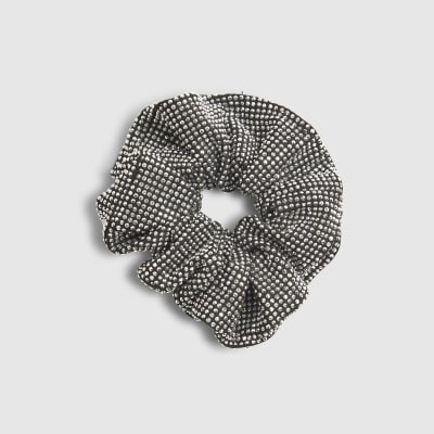 Girls Black Rhinestone Scrunchie