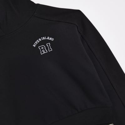 Girls Black RI branded hoodie