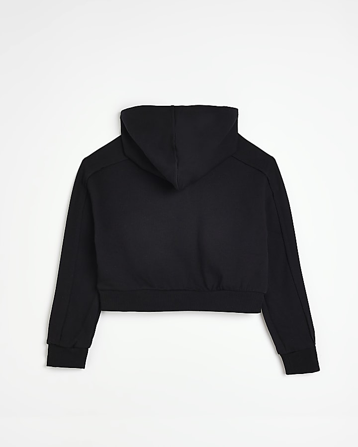 Girls Black RI branded hoodie