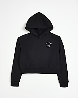 Girls Black RI branded hoodie