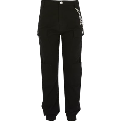 cheap black cargo trousers