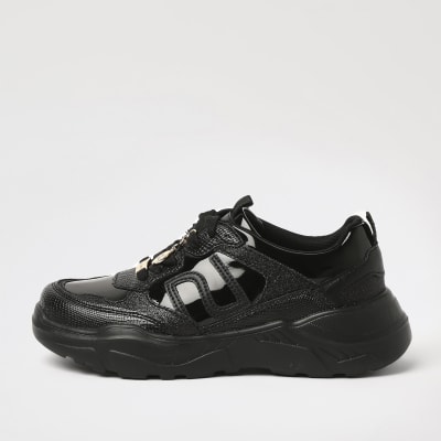womens black trainers river island