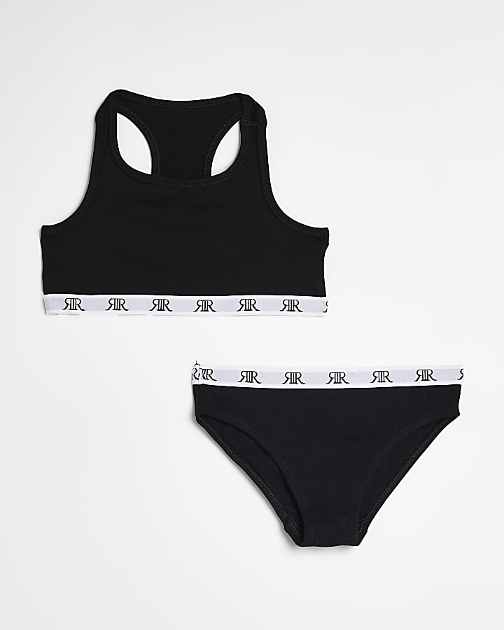 Girls RI crop top and brief set River Island Girls Clothing Tops Crop Tops 