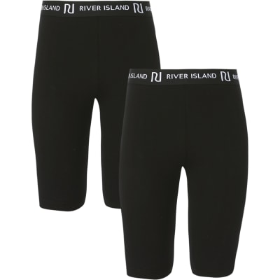 river island black cycling shorts