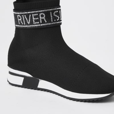 black trainers womens river island