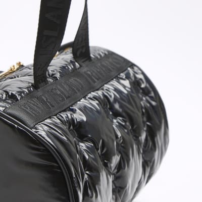 Girls black RI embossed holdall bag River Island