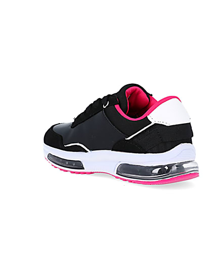 360 degree animation of product Girls black RI lace up trainers frame-6