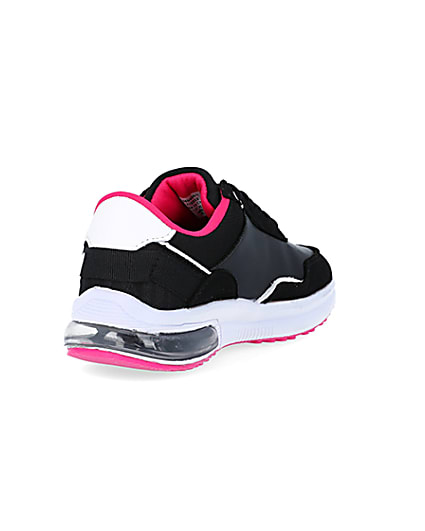 360 degree animation of product Girls black RI lace up trainers frame-11
