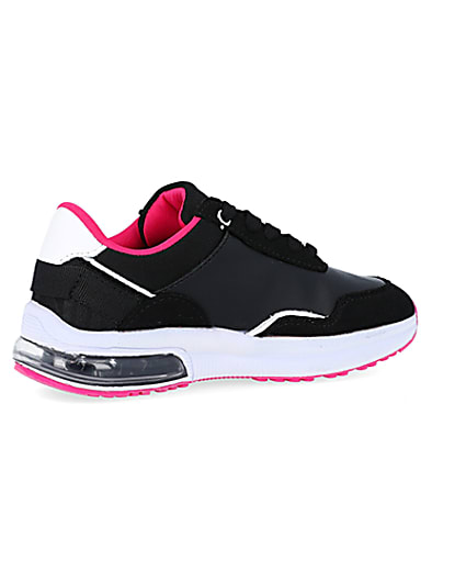 360 degree animation of product Girls black RI lace up trainers frame-13