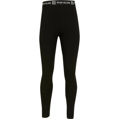 Girls black RI leggings | River Island