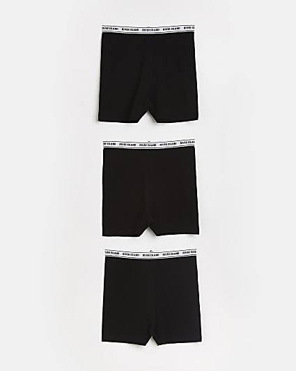 Girls black RI modesty shorts 3 pack
