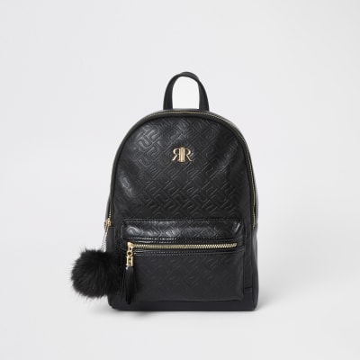 river island backpack black