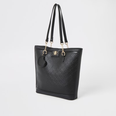 river island black tote bag