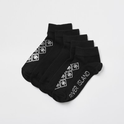 girls black sock trainers