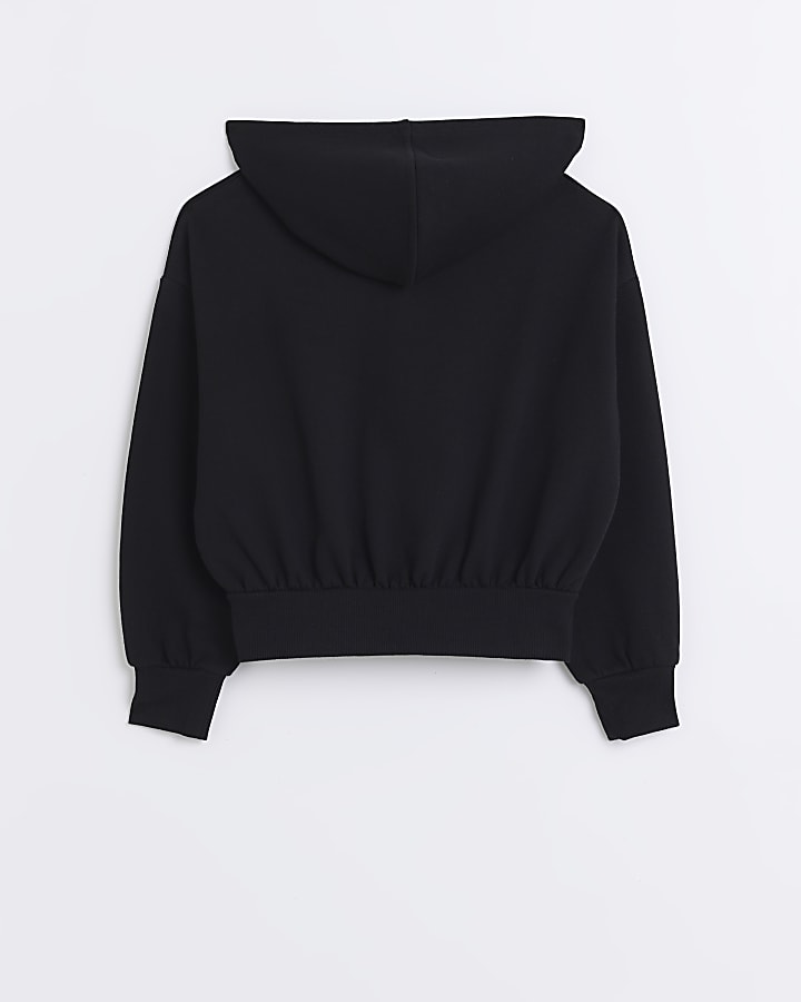Girls black RI zip up hoodie