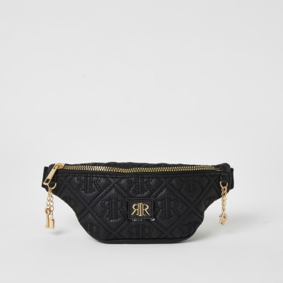 river island black bum bag