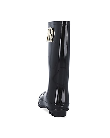 360 degree animation of product Girls black RIR wellie boots frame-8
