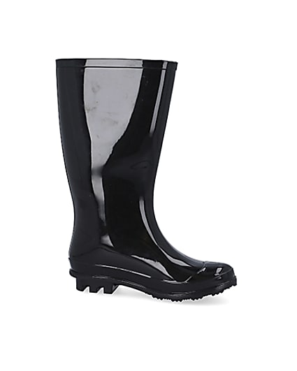 360 degree animation of product Girls black RIR wellie boots frame-16